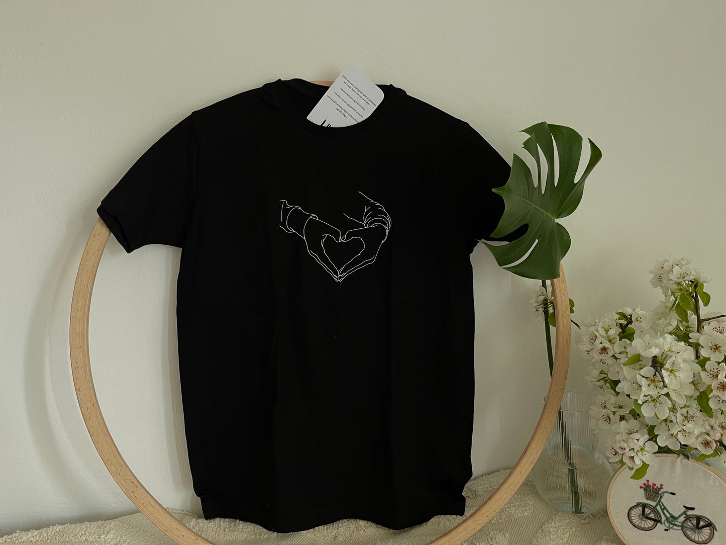 schwarzes T-Shirt "Love to You" bedruckt mit kurzem Arm