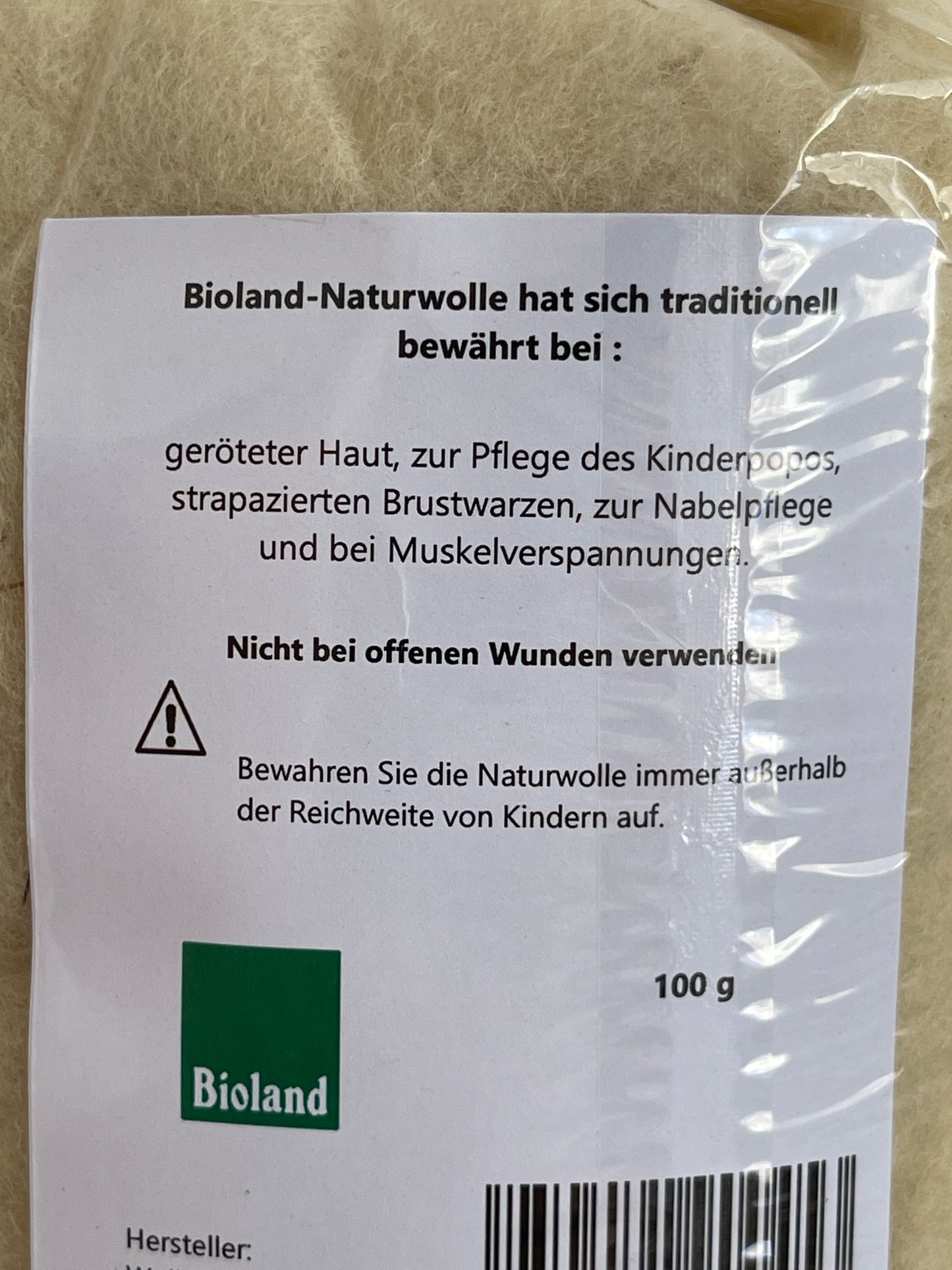 Bioland Naturwolle 100 Gramm